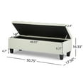 thumbnail image 6 of 50 Inch Rectangle Storage Ottoman, Upholstered Boucle Bench with Button Tufted and Safety Hinge, End of Bed Benches with Solid Wood Leg, for Living Room, Bedroom, Entryway, White, 6 of 6