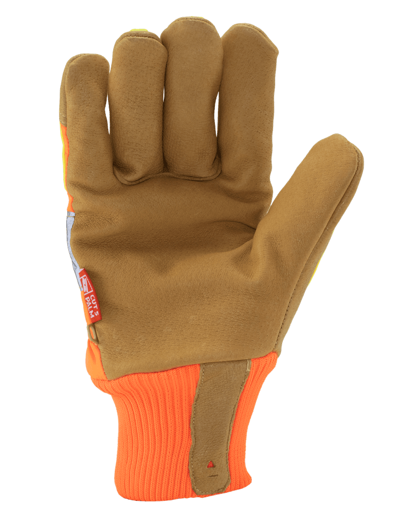 Ironclad Command Cold Weather Insulated Leather Cut Resistant Gloves; Hi-Viz