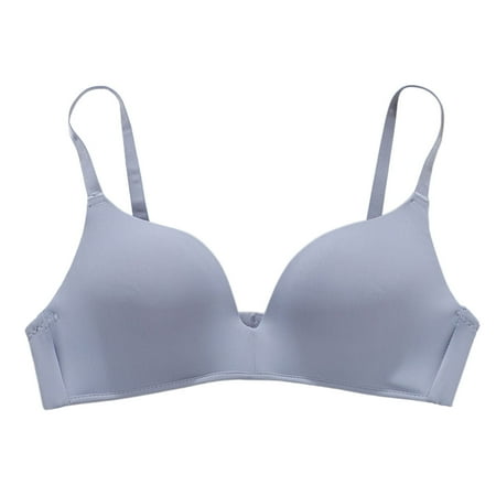 Blue 36 Women s Comfortable and Womens Strapless Bras Transparent Shoulder Strap Cordless Womens Bras Comfortable Push Up Backless Spongeless with Convertible Bra Womens
