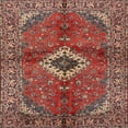 thumbnail image 1 of Ahgly Tapis d'Intérieur Carré Traditionnel Saumon Orange Rose Persan, 3 Pieds Carré, 1 of 6