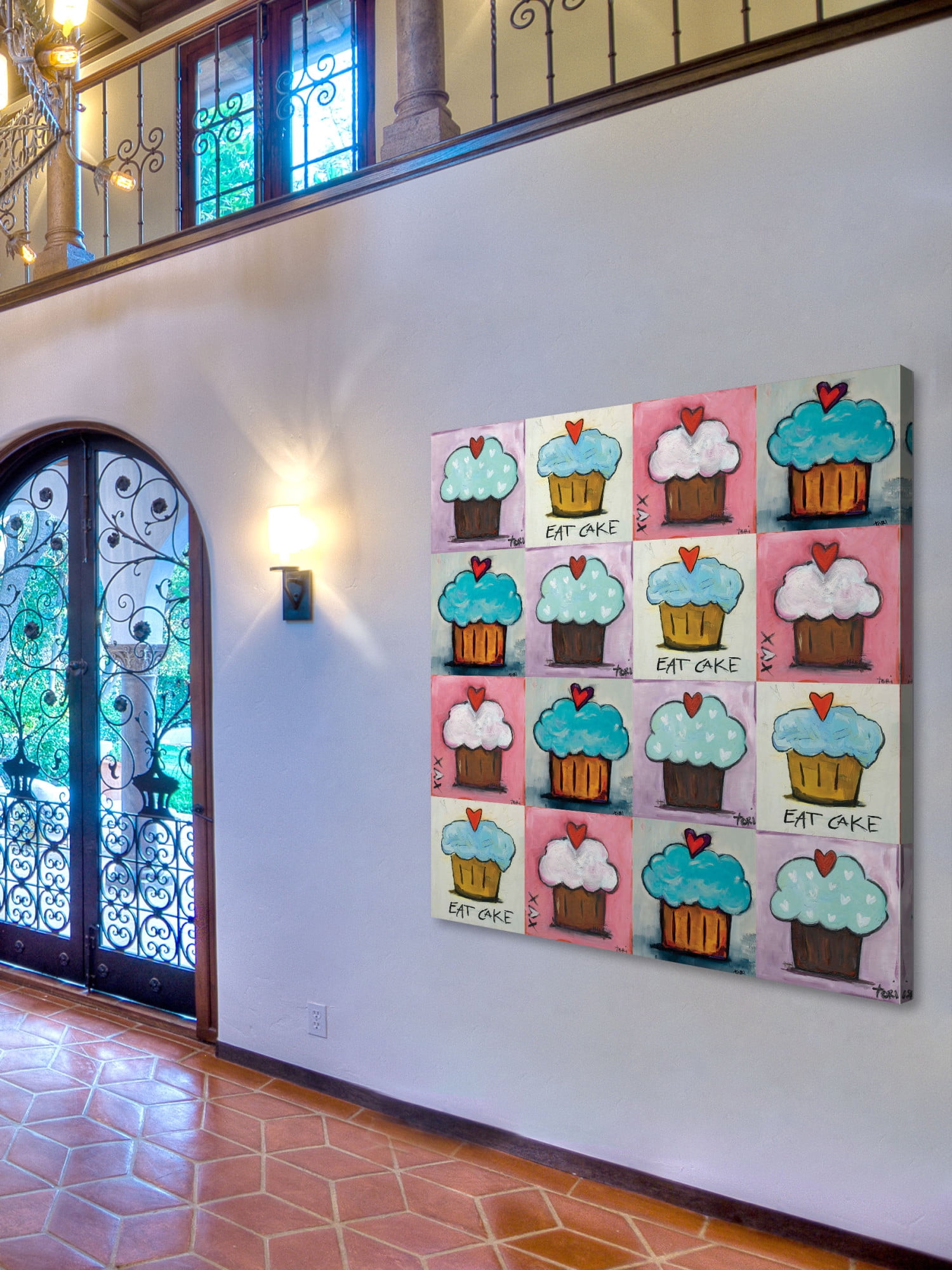 Marmont Hill Cupcake Collage Painting Print on Wrapped Canvas