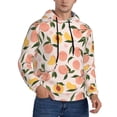 thumbnail image 2 of Pofeuu Peach With Leaves1 Print Mens Casual Hooded Collar Drawstring Hoodies Pullover Sweatshirts Casual Long Sleeve Shirts-Medium, 2 of 7