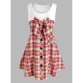 thumbnail image 1 of Blusa Talla Extra Sin Mangas a Cuadros Bolsillo Rosegal Blusas Tallas Grandes, 1 of 5