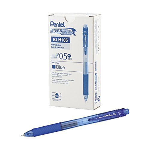 Pentel EnerGel-X Retractable Liquid Gel Pen Assorted Ink, Needle Tip 0.5mm 