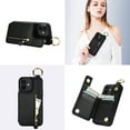 thumbnail image 3 of Feishell for iPhone 11 Zipper Wallet Case, Premium Lychee Texture PU Leather Double Magnetic Clasp Flip Kickstand Credit Card Slots Shockproof Portable Metal Ring Hook Phone Case,Black, 3 of 9