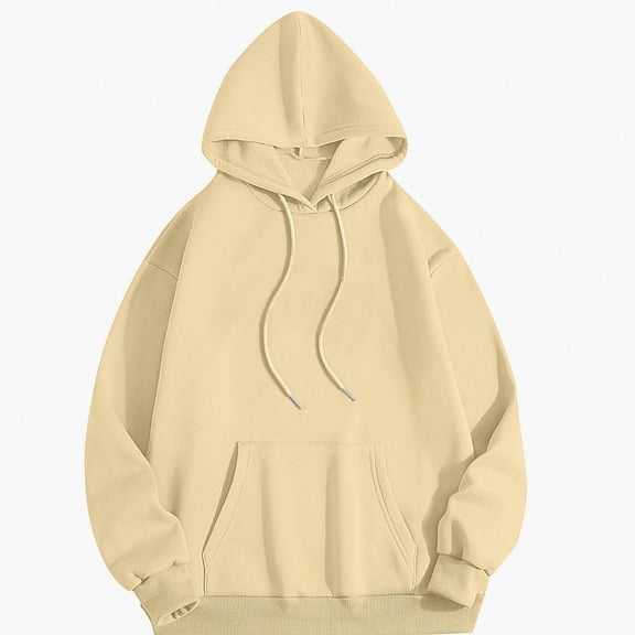 HOMADLES Mens Graphic Hoodies Pullover Loose Fit Long Sleeve Hooded Sweatshirt Casual Tops Beige Size L