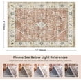 thumbnail image 2 of Boho Vintage Round Rug ft- Faux Wool Dreely Washable Area Rug Small Distressed Throw Rugs Floor Carpet for Door Mat Entryway Bedrooms Laundry (Round - ; Diameter Border ), 2 of 6