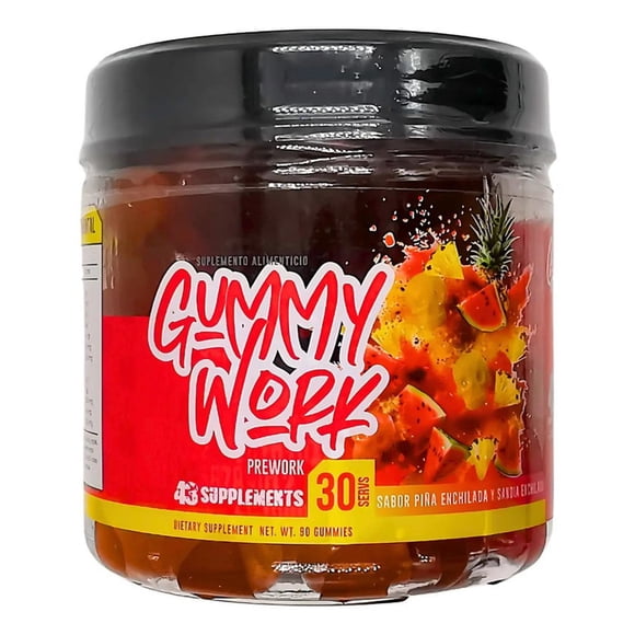 Pre-entreno Gummy Work 43 Supplements Piña Sandia 30 Serv