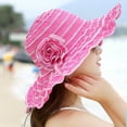 thumbnail image 3 of Womens Sun Straw Hat Wide Brim Summer Hat Foldable Roll up Floppy Beach Hats for Women, 3 of 8