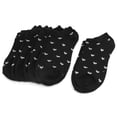 thumbnail image 1 of Calcetines tobilleros deportivos informales elásticos con patrón de corazón negro para mujer, 5 pares, 1 of 1