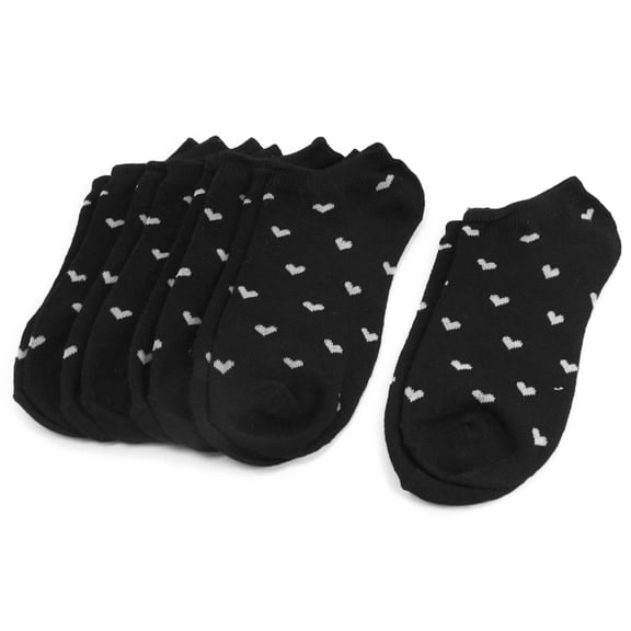 INSPIRE CHIC 5 Pairs Heart Print Elastic Low Cut Ankle Sports Socks for Unisex One Size