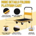 thumbnail image 3 of Acekid Platform Truck Cart 660 LBS Load Capacity, Foldable Steel Hand Push Dolly with 5inch TPR Wheels, Heavy Duty Flatbed Hand Cart 36inch x 24inch, 3 of 7