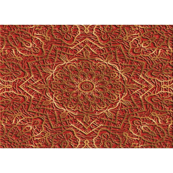 Ahgly Company Indoor Rectangle Patterned Papaya Orange Area Rugs, 2' x 5'