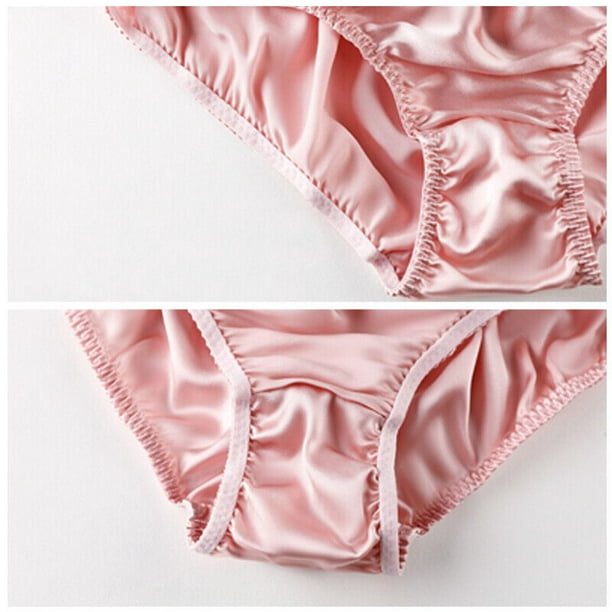 NETSENG 1pc pink Women Silk Panties Seamless Satin Briefs