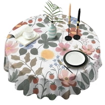 Pioneer Flower Floral Print Pattern Round Tablecloth 60"x60",Wrinkle Wipeable Table Cloth for Kitchen Dining Room Picnic Patio Party