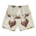 thumbnail image 7 of FORMRS Boys Swim Trunks Quick Dry Mesh Liner Boardshorts Sizes XS-XL, Cowboy Pattern, 7 of 7