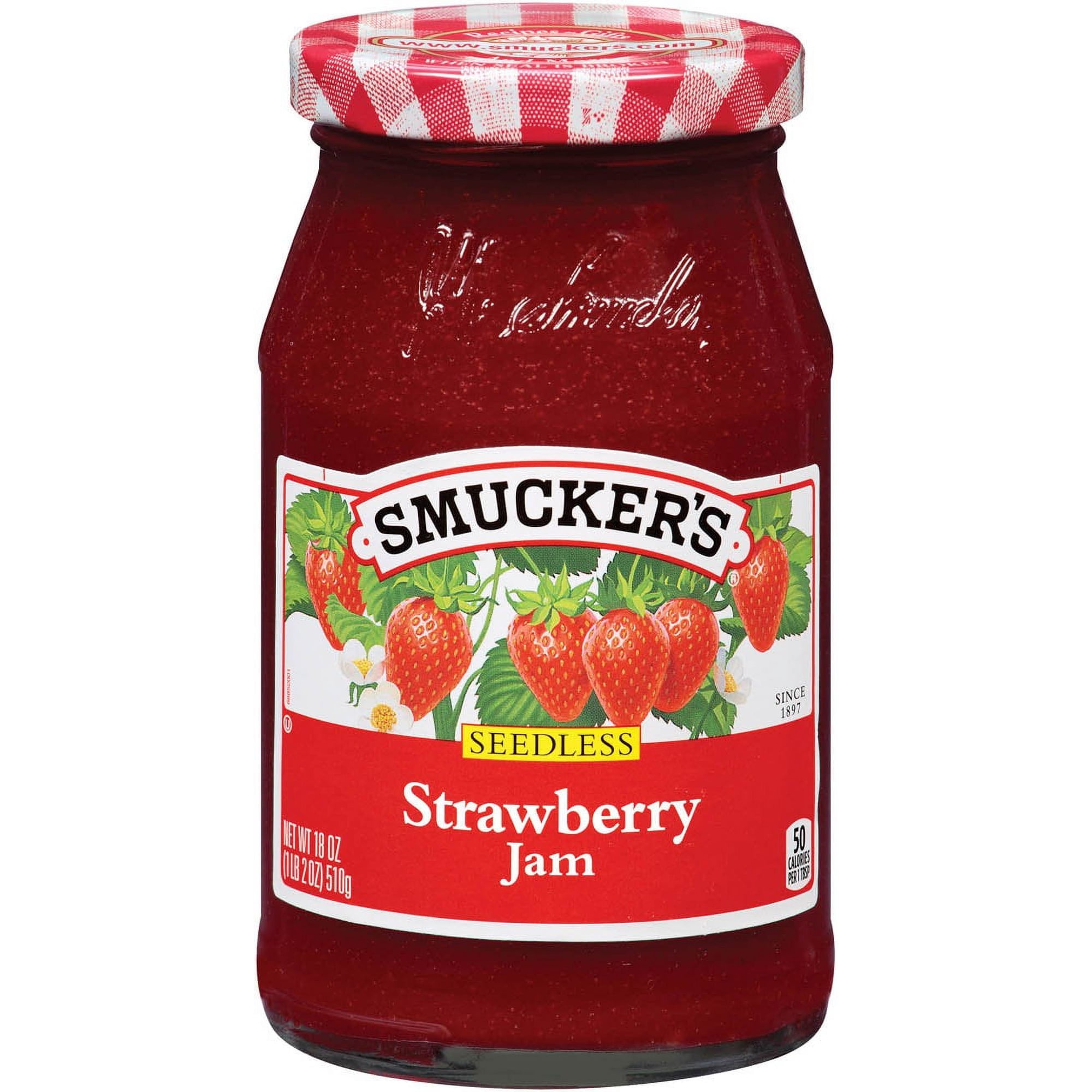 Smuckers Jam Seedless 18 Oz (Pack of 4) (Strawberry)
