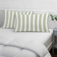 thumbnail image 4 of Sage Green Striped Small Pillow Covers,Modern Farmhouse Sage Green White Stripes Soft Throw Pillow Cases with Invisible Zipper,Decorative Pillowcase Pillows Protectors for Sofa Bed Chair 12"x20", 4 of 9