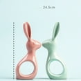 thumbnail image 4 of 2Pcs Ceramic Bunnies Easter Bunny Figurine Ornaments Ceramic Rabbit Egg Crafts for Home Decor and Seasonal Decoration，Green, 4 of 4