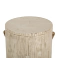thumbnail image 6 of Outdoor Rustic Side Table with Realistic Wood Grain & Decorative Simulated Braided Cord, Indoor End Table for Living Room Home Office Patio Balcony Decor, 6 of 8