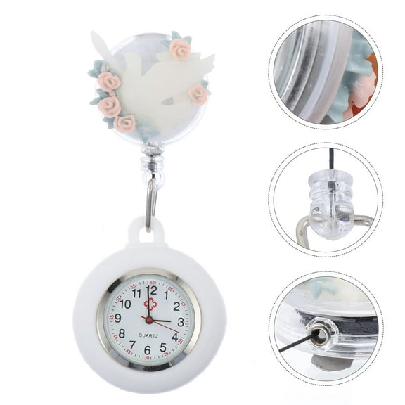 Soimiss Fashionable Multi Color Nurse Fob Watch with Clip on Large Clear Face