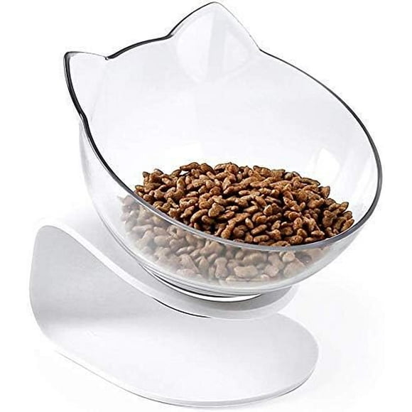 Elevated Feeder for Cats & Small Dogs, Versatile Use Beyond Feeding, Anti Vomiting Design Ensures Comfortable Eating Posture, High-Quality Clear PC Resin Resistant to Heat