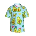 thumbnail image 3 of Xecao Cartoon Avocado print Hawaiian shirt - a stylish short-sleeve button-down for men, perfect for casual beach and tropical outings., 3 of 9