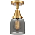 thumbnail image 2 of Innovations Lighting  Caden Bell - 1 Light 5" Flush Mount Satin Gold/Plated Smoke, 2 of 5