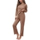 thumbnail image 4 of Top y Pantalón de Punto Waffle NikouMX Conjunto de Salón para Mujer, 4 of 8