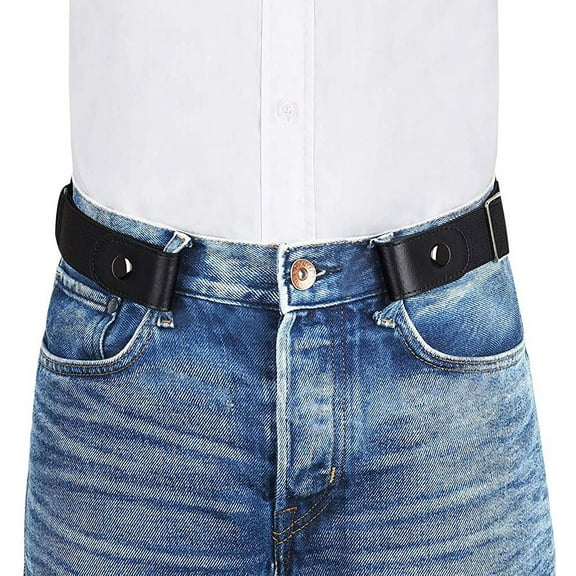 Belt Invisible Elastic Belt Without Buckle Belt For Women Men Jeans Pants Black