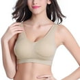 thumbnail image 2 of YDFCWXW Plus Size Sports Bras for Women High Support Breathable Push Up Seamless Comfortable Bras Yoga Bras (Beige, XXL), 2 of 4