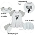 thumbnail image 2 of Pack of 2, Poop There It is & You're Close Enough To Change My Diaper Funny Dresses For Baby, Newborn Babies Skirts, Infant Princess Dress, Toddler Frocks (Gray Raglan Dresses, 0-6 Months), 2 of 5