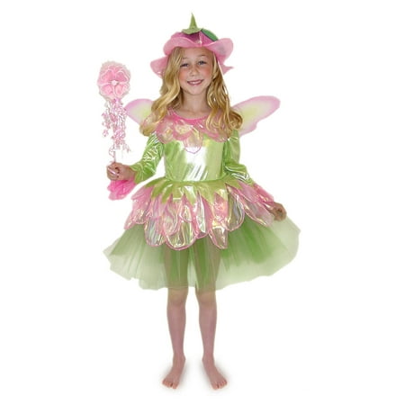 Princess Paradise Garden Flower Fairy Girls Green and Pink Costume Size 4