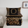 thumbnail image 5 of Catabedysis Leopard ABC Print O Full Size Comforter Sets For Girls,Personalized Monogrammed Gifts Bedding Comforter Set,Black Reversible,3 Pieces,1 Comforter and 2 Pillowcases, 5 of 7