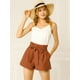thumbnail image 2 of Pantalones Cortos De Verano Para Mujer Con Cintura Alta Plisada En La Parte Delantera Allegra K Caramelo S, 2 of 6