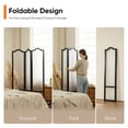 thumbnail image 2 of Jostyle 3 Panel Acrylic Room Divider Privacy Screen Translucent Folding Partition with Paulownia Wood Frame Black, Shatterproof & Space-Saving for Living Room, Bedroom, Office, 2 of 10