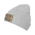 thumbnail image 1 of ZICANCN Léopard Funky Bonnet Tricoté Imprimé Bonnet d'Hiver Doux Chaud Classique pour Hommes Femmes, Gris, 1 of 6