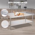 thumbnail image 5 of Stainless Steel Work Table, 30 x 60 x 26 Inch Commercial Food Prep Worktable, 3-Sided Backsplash Heavy Duty Prep Worktable, Metal Work Table with Adjustable Height for Restaurant Home Hotel, 5 of 7