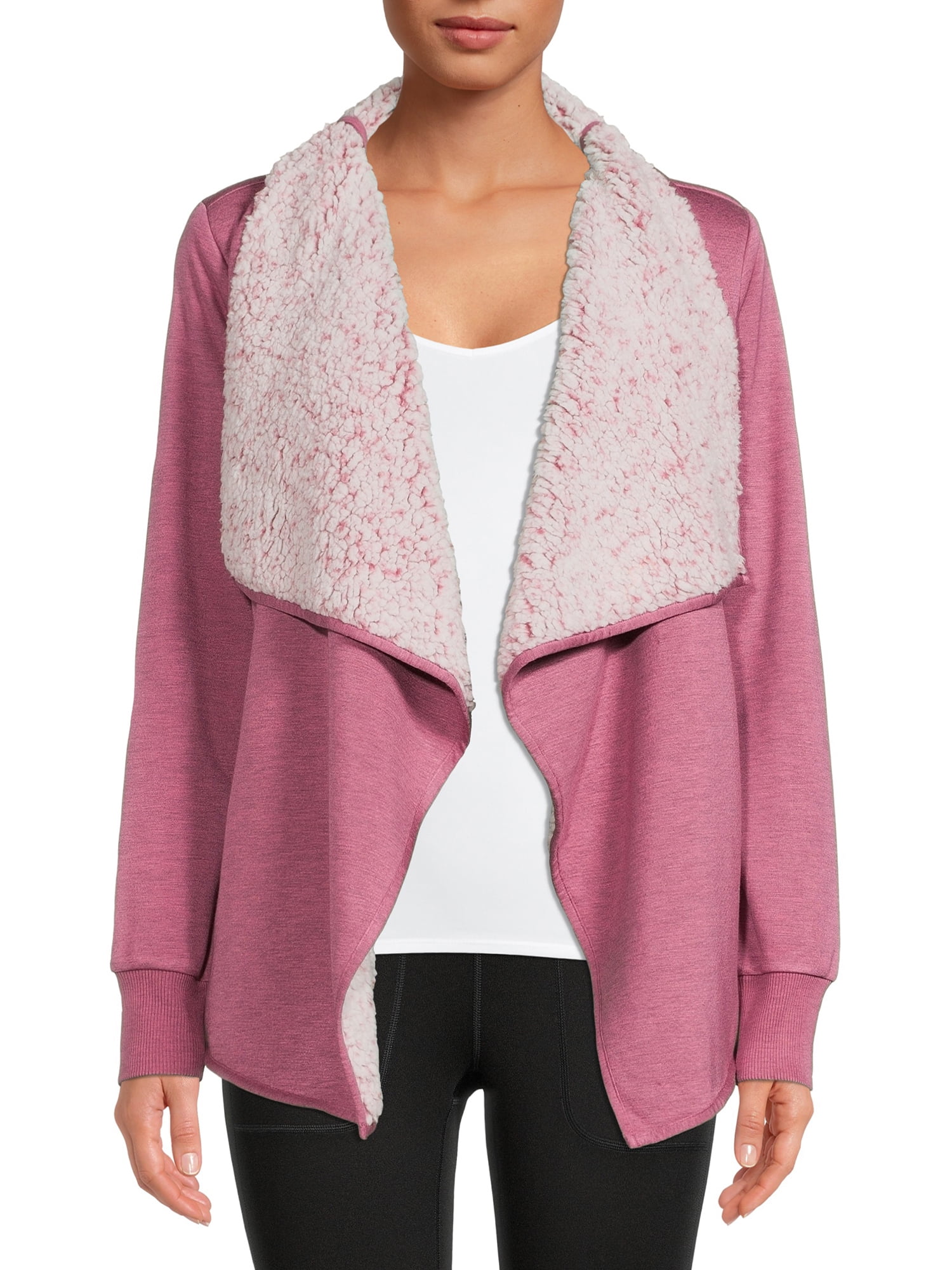 sherpa lined cardigan womens