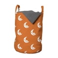 thumbnail image 1 of Childish Laundry Bag, Pattern of Sleeping Moons Carrying Stars in Cartoon Drawing Astronomic Symbol, Basket with Handles Drawstring Closure for Laundromats, 13" x 19", White Vermilion, by Ambesonne, 1 of 4