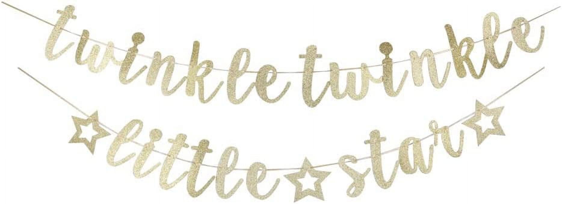 Glitter Star Circle Dot Garland, Twinkle Little Star Party Decorations Hanging Streamer Backdrop