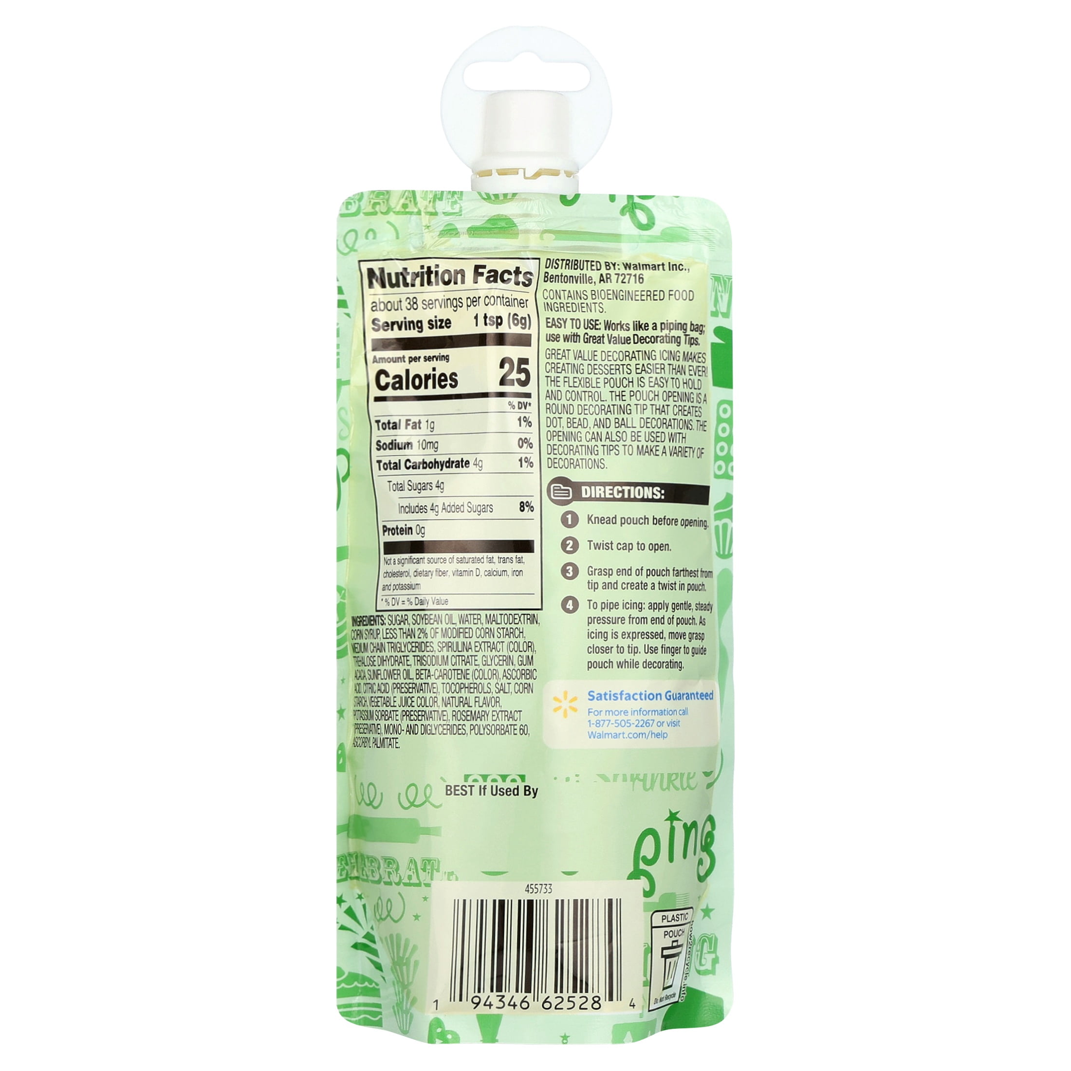 Great Value Decorating Icing, Green, 8 oz