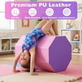 thumbnail image 6 of Costway 22.5” x 26” Octagon Tumbling Mat, Gymnastics Skill Shape Training Mat with Cover Pink & Purple, 6 of 10