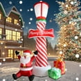 thumbnail image 6 of ZXSWONLY 8.1ft Christmas Inflatable Lighthouse with Santa Claus and Gift Box, Christmas Inflatable Lighthouse with Built-in LED Lights for Holiday Party Outdoor Garden Yard Lawn Decoration, 6 of 8