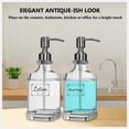 thumbnail image 5 of Bathroom Soap Dispenser, Clear Glass Bottle Liquid Soap Pump Dispenser for Kitchen Bathroom Dish Hand Wash, 2 Pack 19oz/550ml Silver, 5 of 7