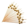 thumbnail image 2 of Cheers.US Silver/Golden Pearl Bamboo Cocktail Picks 4.7 Inch Long Fancy Toothpicks for Appetizers Drinks Fruits Party Food Garnish Skewer Sticks 100 Counts, 2 of 7