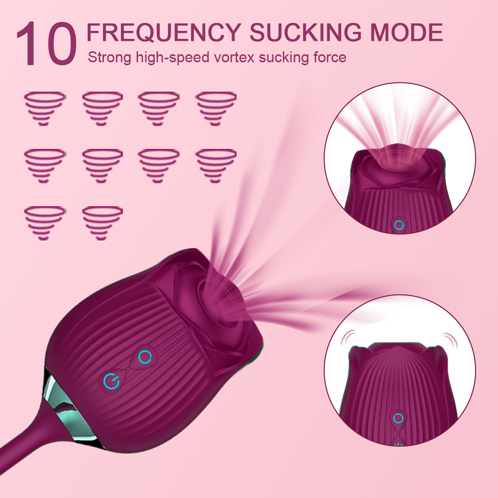 Rose Sucking Vibrator for Women, G-Spot Vibrator Clitoris Vibrator with Mimic Finger Wiggling Personal Massager