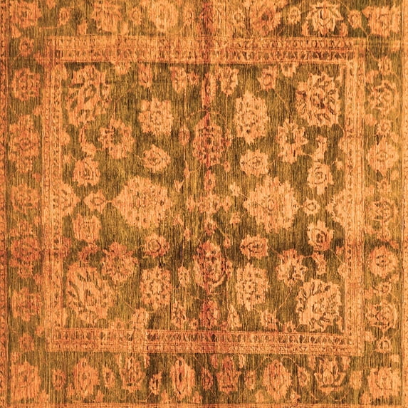 Ahgly Company Indoor Square Oriental Orange Traditional Area Rugs, 7' Square