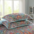 thumbnail image 3 of NEWLAKE 3-Piece Blue Floral Quilt Bedding Sets, Queen, 3 of 7
