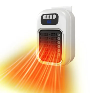 Remote Control Space Heater, LED Display, Adjustable Thermostat & Timer, Small Plug-in Electric Heater for Home Office, Bathroom, 110-130V, US Plug